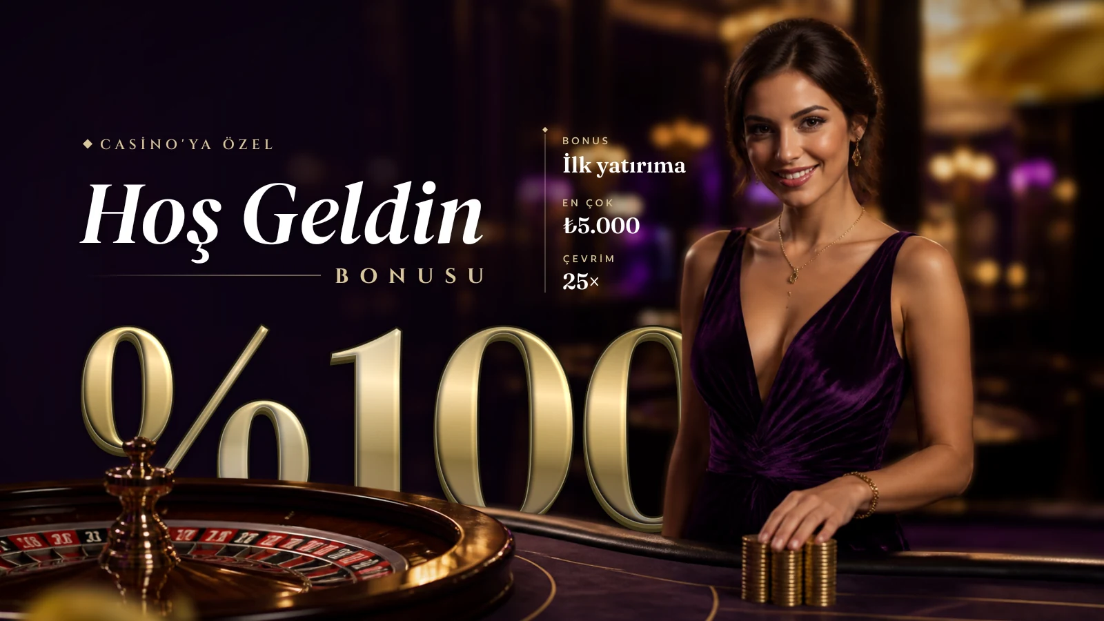 %100 Casino Hoş Geldin Bonusu